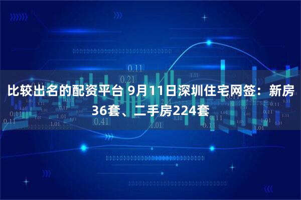 比较出名的配资平台 9月11日深圳住宅网签：新房36套、二手房224套